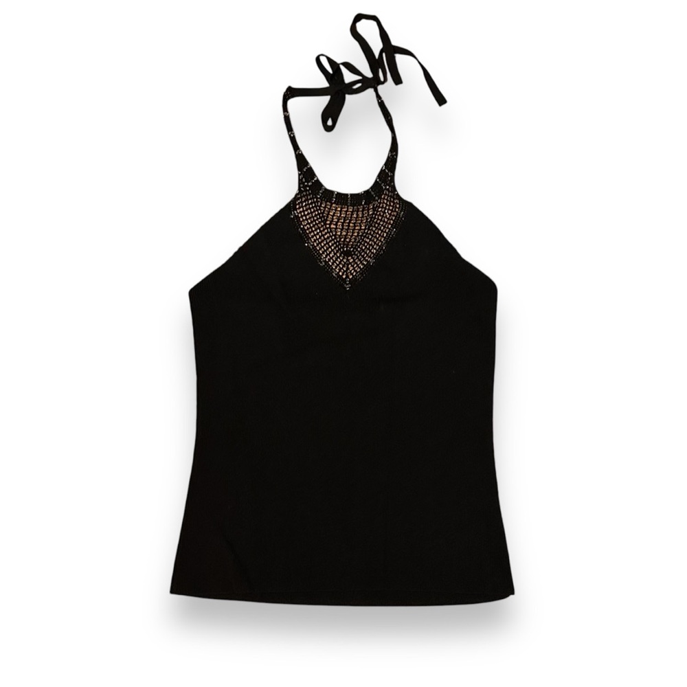 Y2K Vintage Beaded Halter Neck